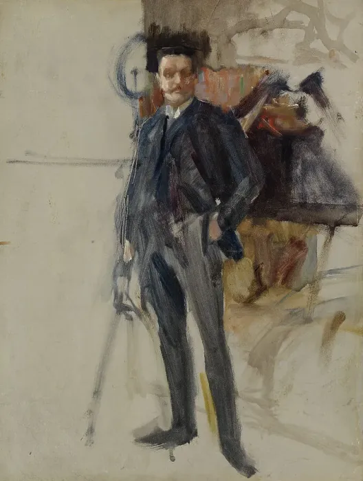 Framed Print : Unfinished Self-Portrait, c1884. Creator: Albert Edelfelt Framed Print : Unfinished Self-Portrait, c1884. Creator: Albert Edelfelt