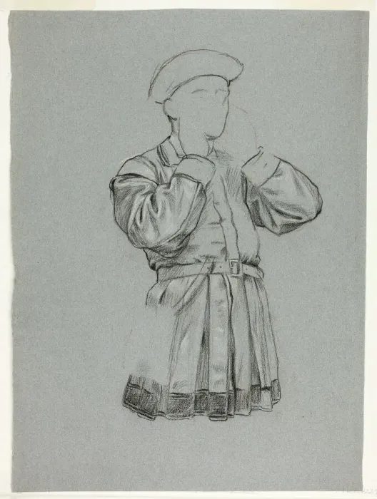 Framed Print : Unfinished Sketch of Man in Tunic, n. d. Creator: Henry Stacy Marks Framed Print : Unfinished Sketch of Man in Tunic, n. d. Creator: Henry Stacy Marks
