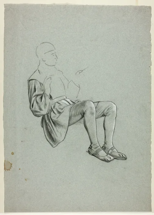 Framed Print : Unfinished Sketch of Seated Man, n. d. Creator: Henry Stacy Marks Framed Print : Unfinished Sketch of Seated Man, n. d. Creator: Henry Stacy Marks