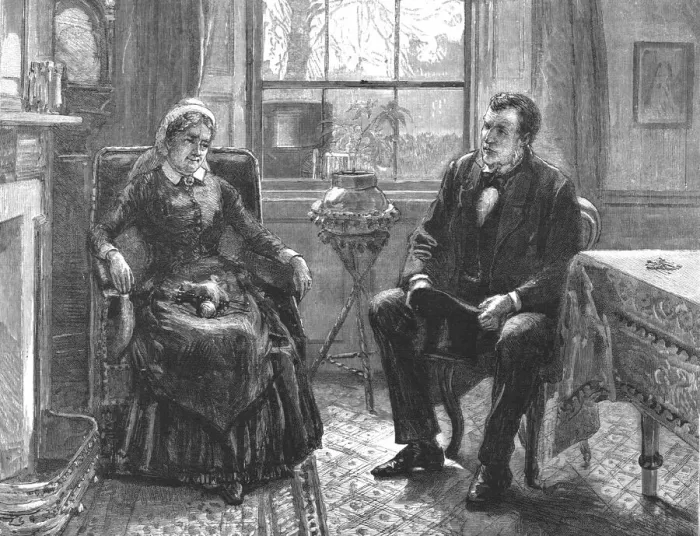 Framed Print : That Unfortunate Marriage, by Francis Eleanor Trollope, you re a deal older than the child. There Creator: Sydney Prior Hall Framed Print : That Unfortunate Marriage, by Francis Eleanor Trollope, you re a deal older than the child. There Creator: Sydney Prior Hall