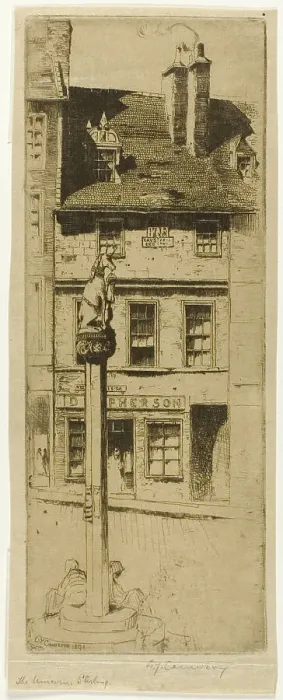 Framed Print : The Unicorn, Stirling, 1891. Creator: David Young Cameron Framed Print : The Unicorn, Stirling, 1891. Creator: David Young Cameron