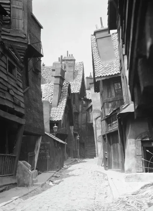 Framed Print : Unidentified buildings, possibly movie sets, associated with Famous Players Lasky, c1911-c1942. Creator: Arnold Genthe Framed Print : Unidentified buildings, possibly movie sets, associated with Famous Players Lasky, c1911-c1942. Creator: Arnold Genthe