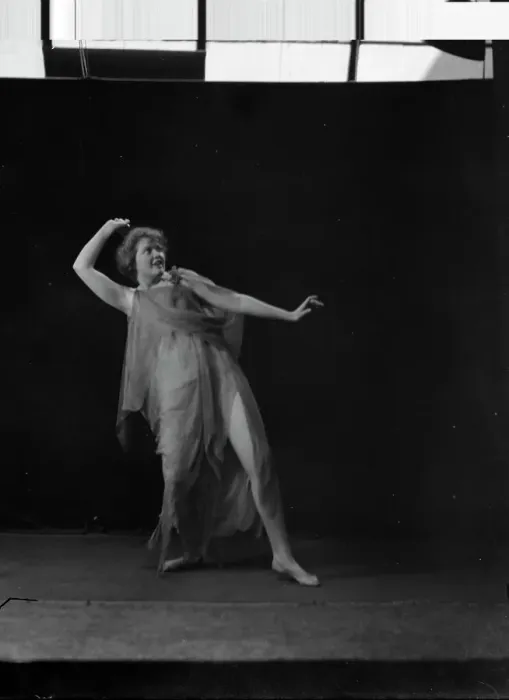 Framed Print : Unidentified dancer, possibly an Elizabeth Duncan dancer, between 1911 and 1942. Creator: Arnold Genthe Framed Print : Unidentified dancer, possibly an Elizabeth Duncan dancer, between 1911 and 1942. Creator: Arnold Genthe