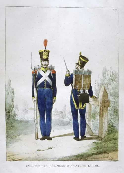 Framed Print : Uniform of a regiment of light infantry, France, 1823. Artist: Charles Etienne Pierre Motte Framed Print : Uniform of a regiment of light infantry, France, 1823. Artist: Charles Etienne Pierre Motte