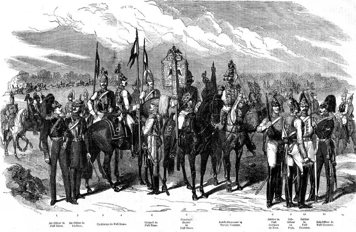 Framed Print : Uniform of the Russian Army - Cavalry - Division of the Cuirassiers of the Guard, 1854. Creator: Unknown Framed Print : Uniform of the Russian Army - Cavalry - Division of the Cuirassiers of the Guard, 1854. Creator: Unknown