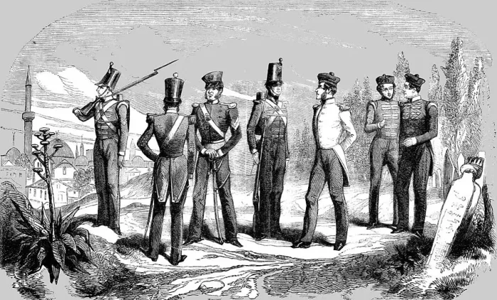 Framed Print : Uniforms of British Soldiers at Scutari, 1854. Creator: Unknown Framed Print : Uniforms of British Soldiers at Scutari, 1854. Creator: Unknown