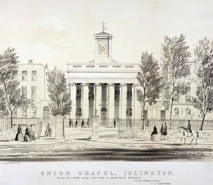 Framed Print : The Union Chapel, Islington, London, c1850. Artist: CJ Greenwood Framed Print : The Union Chapel, Islington, London, c1850. Artist: CJ Greenwood