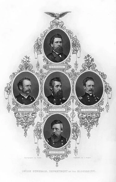 Union generals of the Department of the Mississippi, American Civil War, 1862-1867. Artist: J Rogers