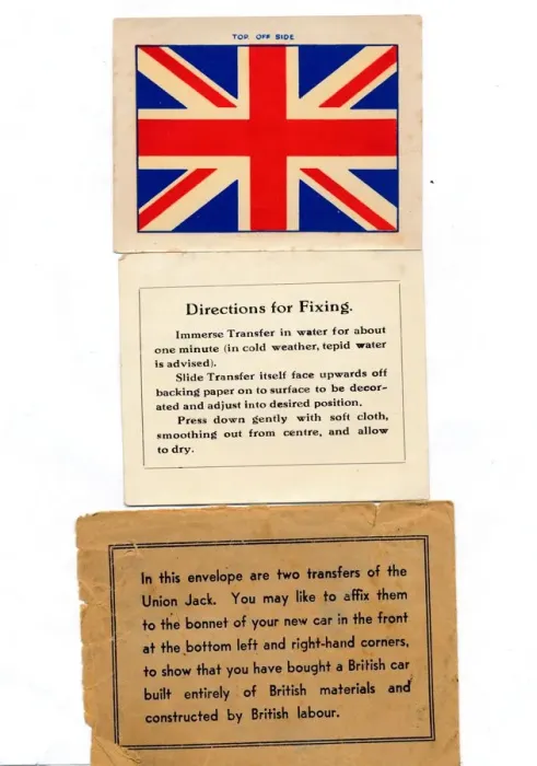 Framed Print : Union Jack car transfers, c1960s Framed Print : Union Jack car transfers, c1960s