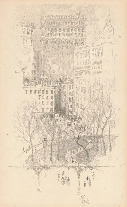 Framed Print : Union Square, 1904. Creator: Joseph Pennell Framed Print : Union Square, 1904. Creator: Joseph Pennell