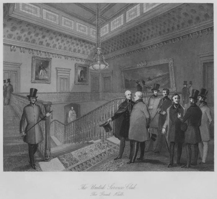 Framed Print : The United Service Club. The Great Hall, c1841. Artist: Henry Melville Framed Print : The United Service Club. The Great Hall, c1841. Artist: Henry Melville