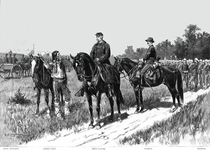 Framed Print : The United States Army: Field Dress of the Officers and Men. 1891. Creator: Rufus Fairchild Zogbaum Framed Print : The United States Army: Field Dress of the Officers and Men. 1891. Creator: Rufus Fairchild Zogbaum