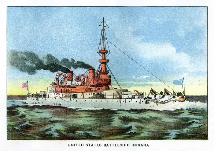 Framed Print : United States Battleship Indiana, c1890s Framed Print : United States Battleship Indiana, c1890s