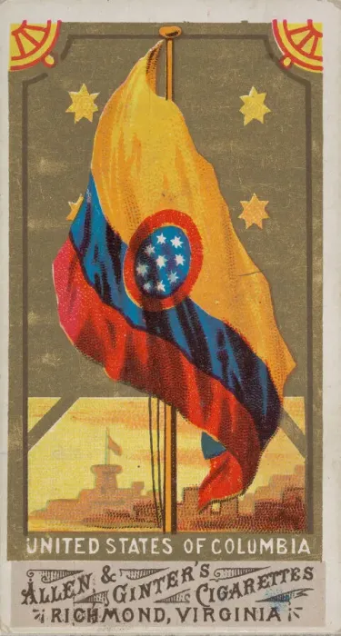 Framed Print : United States of Columbia, from Flags of All Nations, Series 1 (N9) for Allen & Framed Print : United States of Columbia, from Flags of All Nations, Series 1 (N9) for Allen &