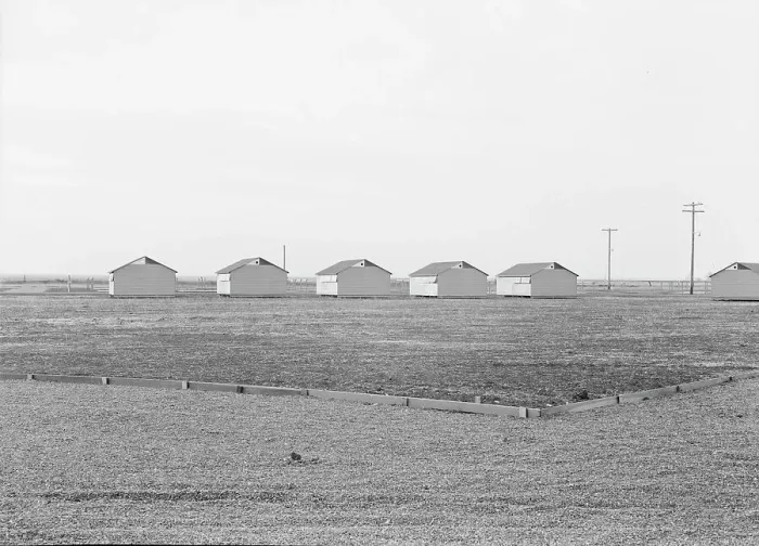 Framed Print : United States government camp for migratory workers (FSA), Westley, California, 1938. Creator: Dorothea Lange Framed Print : United States government camp for migratory workers (FSA), Westley, California, 1938. Creator: Dorothea Lange