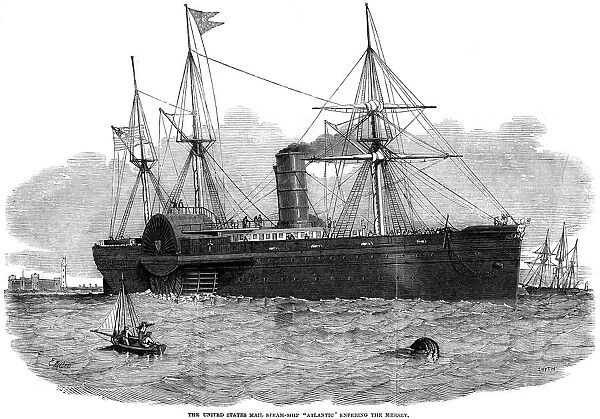 The United States mail steam ship Atlantic entering the Mersey, 1850. Artist: Smyth