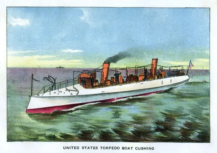 Framed Print : United States Torpedo boat Cushing, 1890s Framed Print : United States Torpedo boat Cushing, 1890s