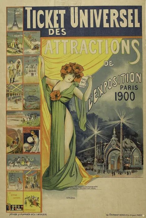 Framed Print : The universal admission ticket for attractions at the 1900 Universal Exhibition in Paris, 1900. Creator: Chapellier, Philippe (active End of 18th - Early 20th cen.) Framed Print : The universal admission ticket for attractions at the 1900 Universal Exhibition in Paris, 1900. Creator: Chapellier, Philippe (active End of 18th - Early 20th cen.)
