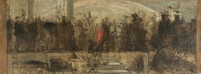 Framed Print : Universal Judgment, sketch. Creator: Auguste Barthelemy Glaize