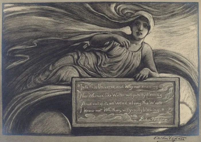 Framed Print : Into the Universe, late 19-early 20th century. Creator: Elihu Vedder Framed Print : Into the Universe, late 19-early 20th century. Creator: Elihu Vedder