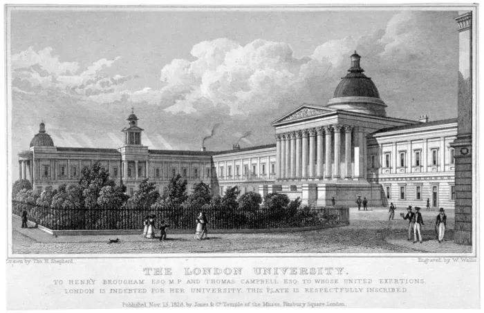 Framed Print : University College, Gower Street, London, 1828. Artist: W Wallis Framed Print : University College, Gower Street, London, 1828. Artist: W Wallis