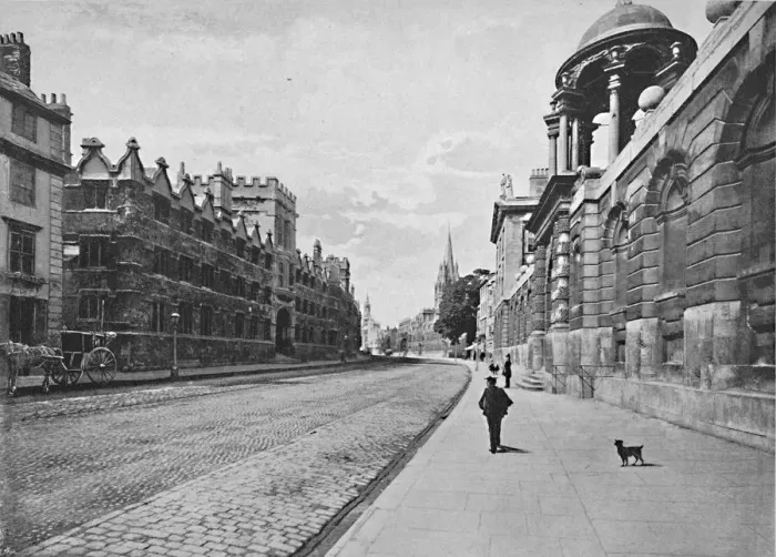 Framed Print : University College from High Street, Oxford, c1896 Framed Print : University College from High Street, Oxford, c1896