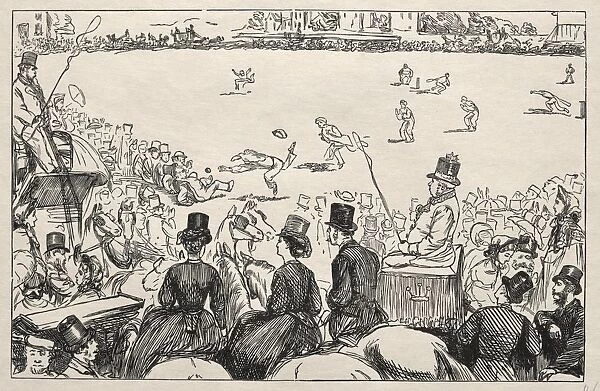 University Cricket Match at Lords, 1862. Creator: George Louis Palmella Busson Du Maurier (British