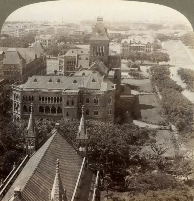 Framed Print : Over University and Secretariat (Sq. tower), S. from Rajabai Tower, Bombay, India, 1903 Framed Print : Over University and Secretariat (Sq. tower), S. from Rajabai Tower, Bombay, India, 1903