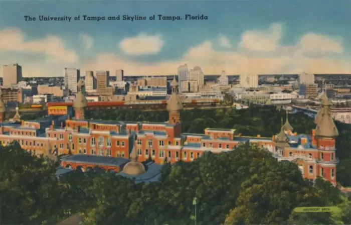 Framed Print : The University of Tampa and Skyline of Tampa, Florida, c1940s Framed Print : The University of Tampa and Skyline of Tampa, Florida, c1940s