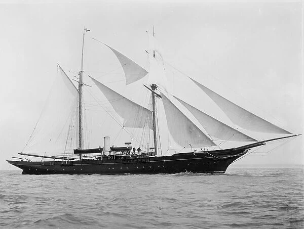 An unknown topsail schooner under way. Creator: Kirk & Sons of Cowes