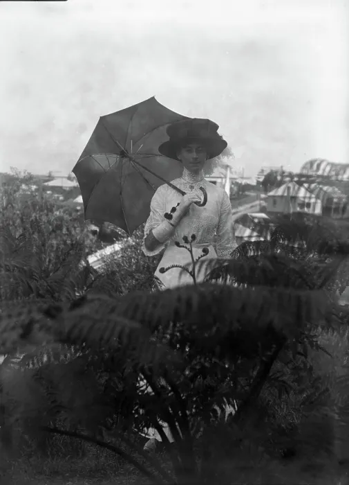 Framed Print : Unknown woman at 'Cnoc Rhu', Victoria Street, Red Hill, c1900s Framed Print : Unknown woman at 'Cnoc Rhu', Victoria Street, Red Hill, c1900s