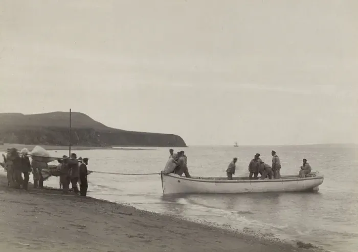 Framed Print : Unloading of the Provisions, 20 July, 1889. Creator: Unknown Framed Print : Unloading of the Provisions, 20 July, 1889. Creator: Unknown