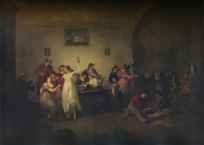 Framed Print : An Unmarried Sailors Return, c1800. Artist: Julius Caesar Ibbetson Framed Print : An Unmarried Sailors Return, c1800. Artist: Julius Caesar Ibbetson