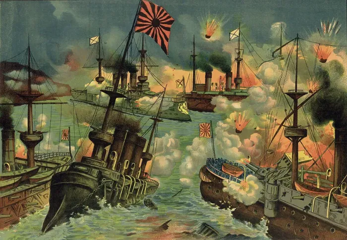 Framed Print : Unparalled Battle of the Variag and the Koreets at Chemul'po, 1904. Creator: Unknown. Unparalled Battle of the Variag and the Koreets at Chemul'po, 1904. Creator: Unknown Framed Print : Unparalled Battle of the Variag and the Koreets at Chemul'po, 1904. Creator: Unknown. Unparalled Battle of the Variag and the Koreets at Chemul'po, 1904. Creator: Unknown