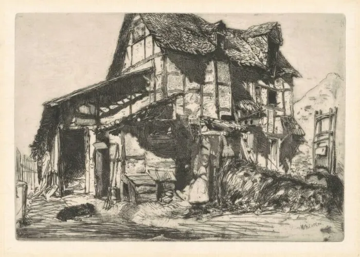 Framed Print : The Unsafe Tenement, 1858. Creator: James Abbott McNeill Whistler Framed Print : The Unsafe Tenement, 1858. Creator: James Abbott McNeill Whistler