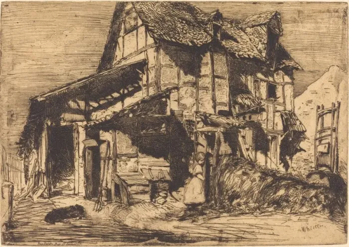 Framed Print : The Unsafe Tenement, 1858. Creator: James Abbott McNeill Whistler Framed Print : The Unsafe Tenement, 1858. Creator: James Abbott McNeill Whistler
