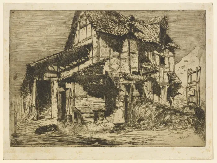 Framed Print : The Unsafe Tenement, 1858. Creator: James Abbott McNeill Whistler Framed Print : The Unsafe Tenement, 1858. Creator: James Abbott McNeill Whistler
