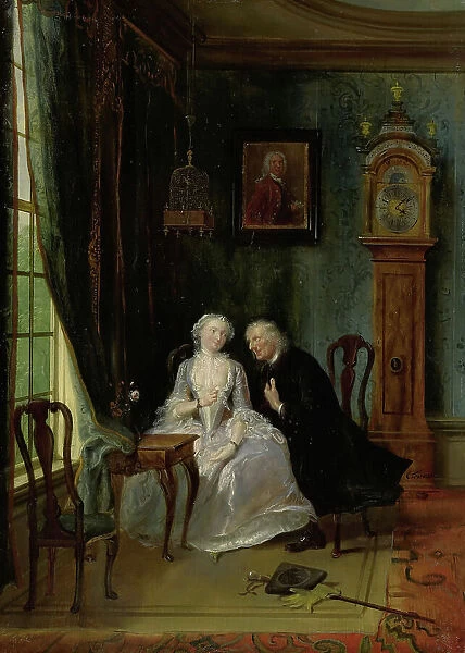'Unseemly Love, perhaps a scene of the Widower Joost with Lucia, 2nd scene from the play 'De wanheb Creator: Cornelis Troost. 'Unseemly Love, perhaps a scene of the Widower Joost with Lucia