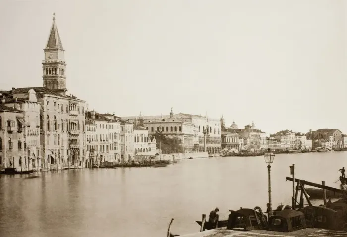 Framed Print : Untitled (20), c. 1890. [Grand Canal with Doges Palace in the distance, Venice]