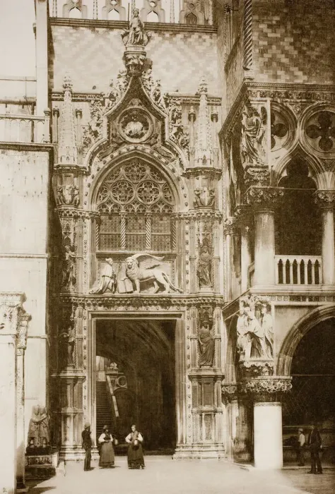 Framed Print : Untitled (31), c. 1890. [Doge and winged lion, facade of Doges Palace, Venice]