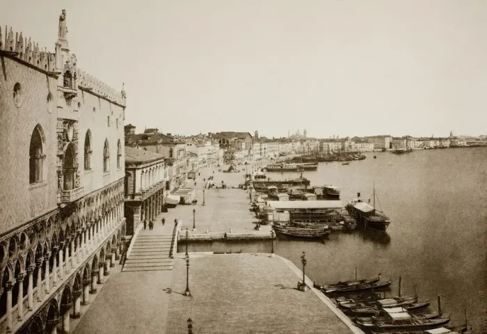 Framed Print : Untitled (89), c. 1890. [Doges Palace and Grand Canal, Venice]. Creator: Unknown