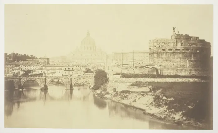 Framed Print : Untitled (bridge over Tiber River), c. 1857. Creator: Robert MacPherson Framed Print : Untitled (bridge over Tiber River), c. 1857. Creator: Robert MacPherson