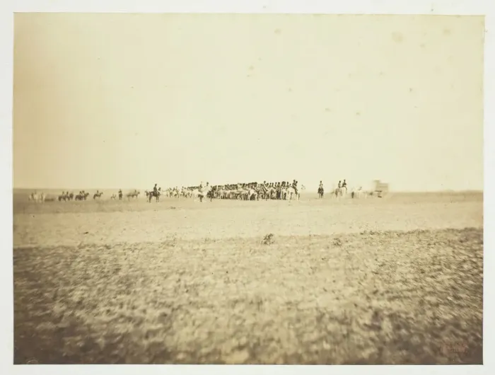 Framed Print : Untitled [cavalry], 1857. Creator: Gustave Le Gray