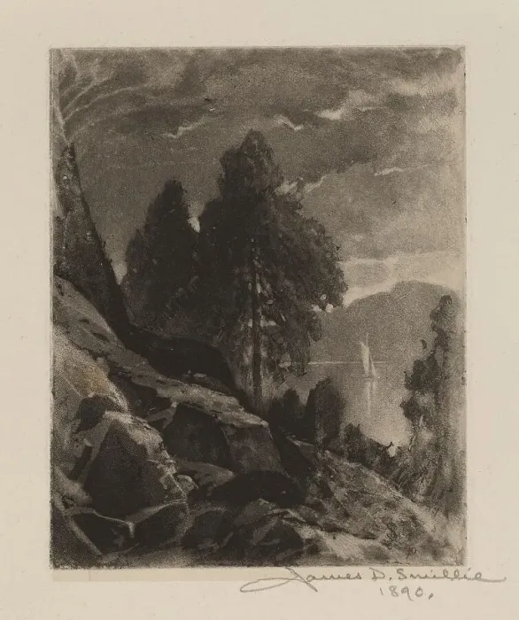 Framed Print : Untitled (Experiment?Wet Aquatint), 1890. Creator: James David Smillie Framed Print : Untitled (Experiment?Wet Aquatint), 1890. Creator: James David Smillie
