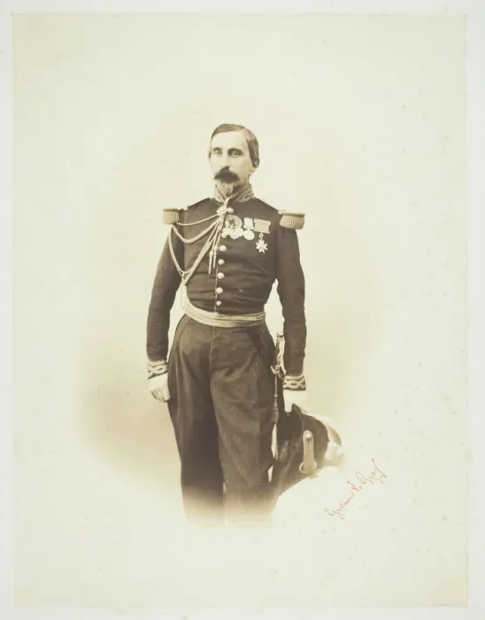 Framed Print : Untitled [French officer], 1857. Creator: Gustave Le Gray