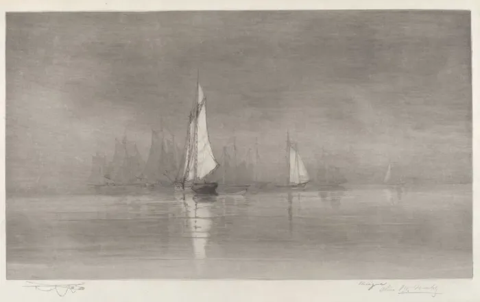 Framed Print : Untitled (Harbor Scene with Sailboats), c. 1900. Creator Framed Print : Untitled (Harbor Scene with Sailboats), c. 1900. Creator