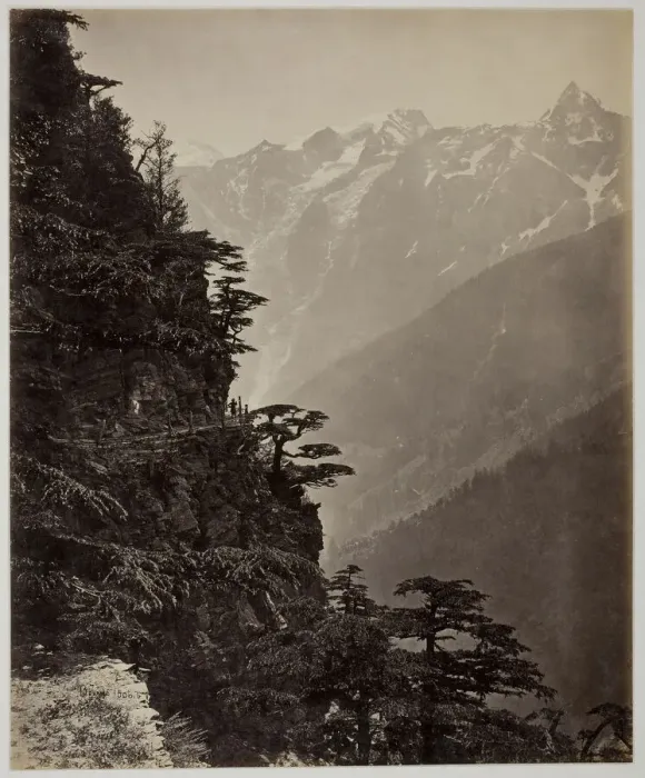 Framed Print : Untitled [hillside and mountains], c. 1865. Creator: Samuel Bourne