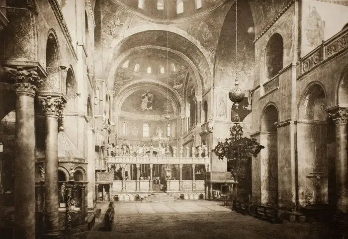 Framed Print : Untitled (II 57), c. 1890. [Interior of St Marks Basilica, Venice]. Creator: Unknown