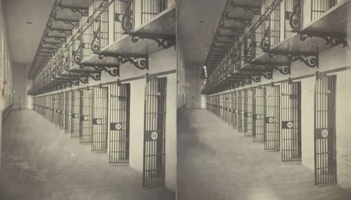 Framed Print : Untitled [interior of a prison, 1875 / 99. Creator: Unknown Framed Print : Untitled [interior of a prison, 1875 / 99. Creator: Unknown