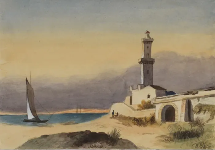 Framed Print : Untitled (Landscape), 1876. Creator: Mary Vaux Walcott Framed Print : Untitled (Landscape), 1876. Creator: Mary Vaux Walcott